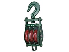 THREE SHEAVE MANILA ROPE PULLEY BLOCK